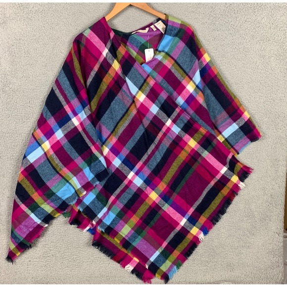 Soft Surroundings Oodles Topper OS Multi Plaid Heavenly Soft Wrap Scarf NWT $69 - Picture 1 of 8
